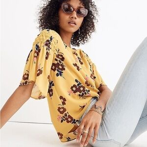 Madewell Pleated Cascade Top in Retro Bouquet